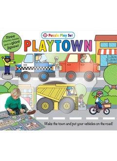 Priddy Books US Puzzle Play Set: Playtown: Three Chunky and a Giant Jigsaw Puzzle!