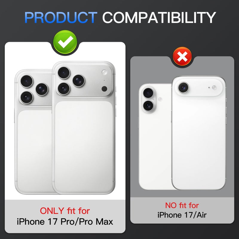 Suoman for iPhone 17 Pro/Pro Max Camera Lens Protector, [Diamond] 9H Tempered Glass Ultra Anti-Scratch Glitter Independent Lens Protector -Silver - Image 2