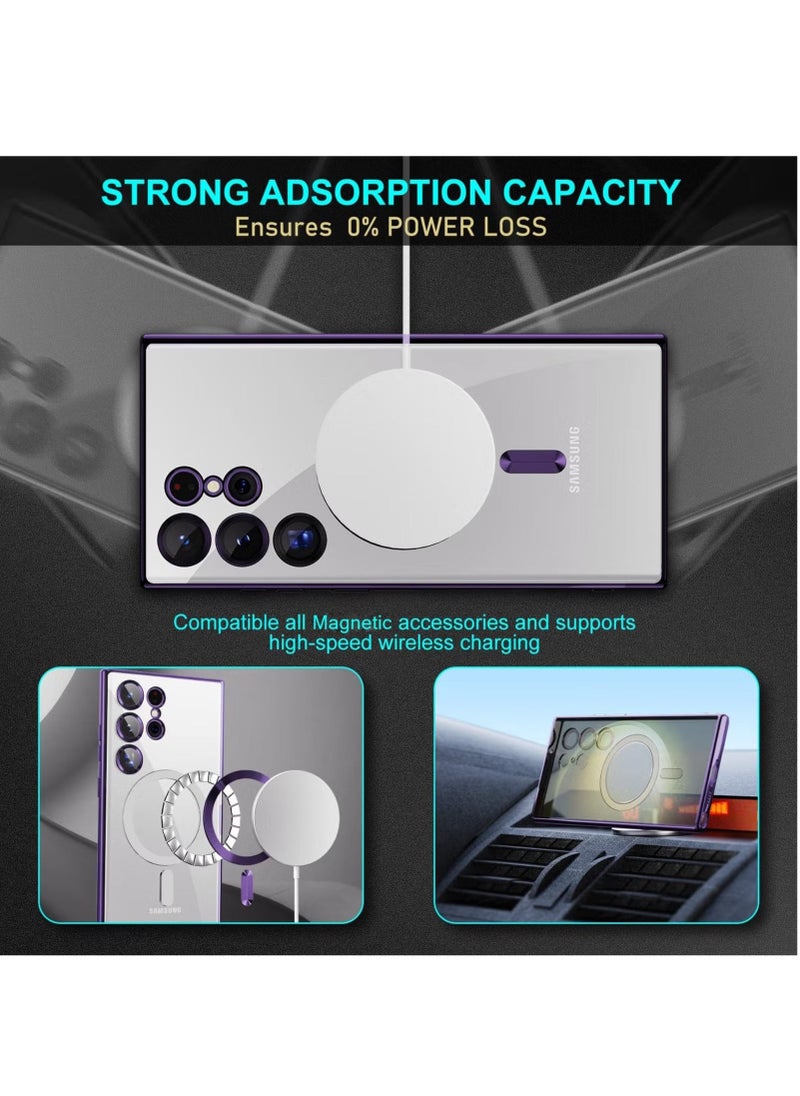 Raxoom Galaxy S24 Ultra MagSafe Case – Clear Magnetic Case with Camera Lens Protection, Anti-Scratch, Shockproof, Wireless Charging Compatible [6.8 inch] - Image 4