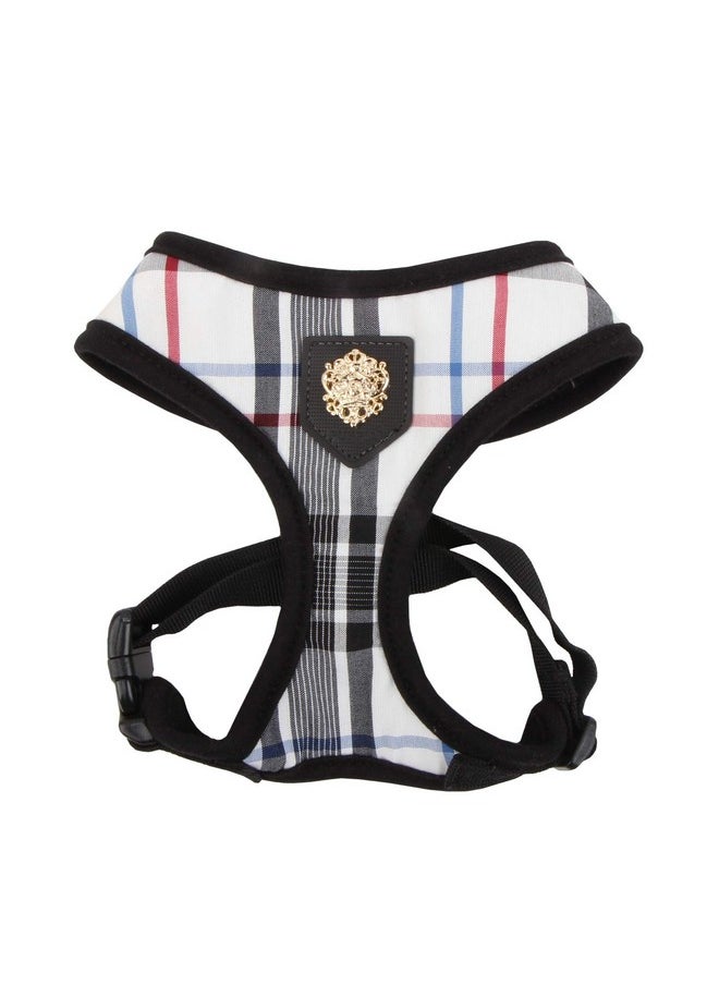 PUPPIA - Puppia Junior Over-The-Head Dog Harness Checkered Pattern No Choke No Pull Adjustable Chest Belt Walking Training for Small and Medium Dog, Black, X-Large - Image 1
