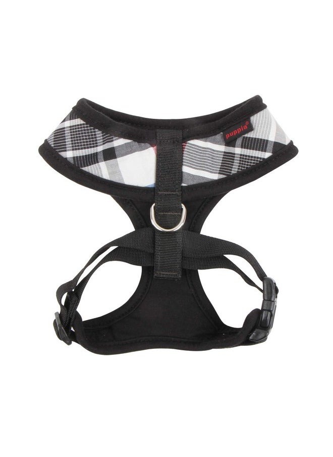 PUPPIA - Puppia Junior Over-The-Head Dog Harness Checkered Pattern No Choke No Pull Adjustable Chest Belt Walking Training for Small and Medium Dog, Black, X-Large - Image 1