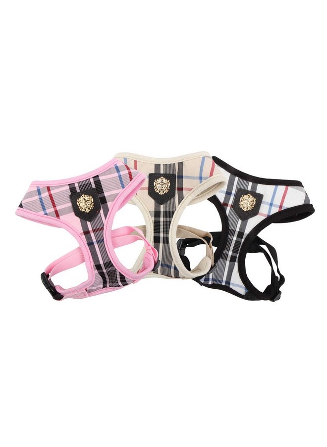 PUPPIA - Puppia Junior Over-The-Head Dog Harness Checkered Pattern No Choke No Pull Adjustable Chest Belt Walking Training for Small and Medium Dog, Black, X-Large - Image 1