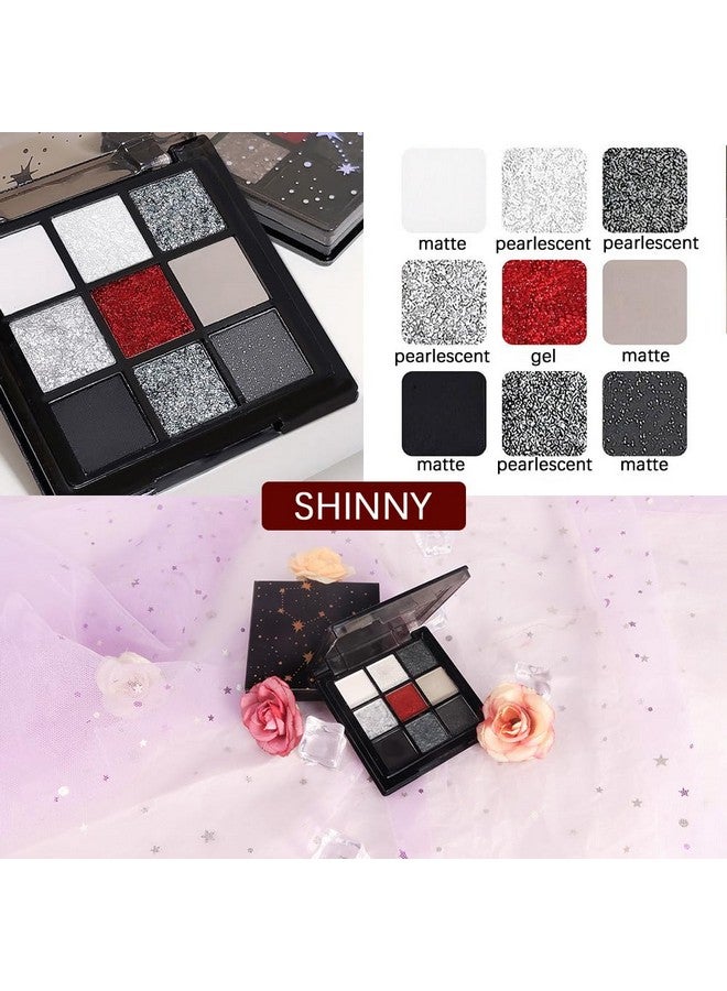 CAKAILA Smokey Black Red Eyeshadow Palette,9 Colors Dark Shimmer Matte Metallic Makeup Pallet,Pigmented Make Up Kit for Halloween Parties Christmas Joker Vampire Clown,Long Lasting Waterproof - Image 5