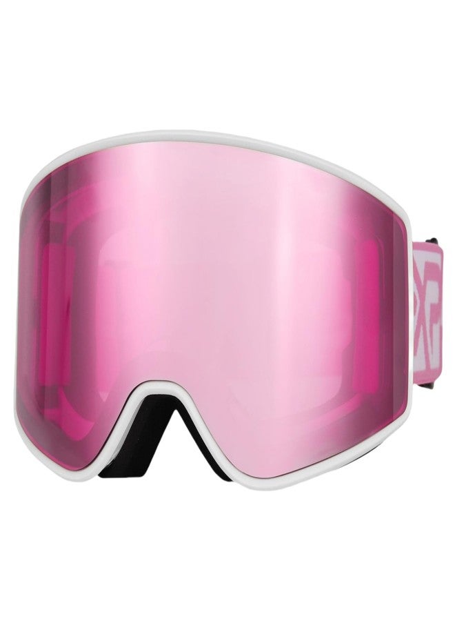 EXP VISION Ski/Snowboard Goggles Parent-child Snow Goggles Over Glasses for Men, Women Youth Kids (Adult Ski Goggles-Cherry Pink) - Image 1