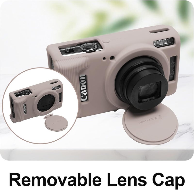 Easy Hood Case for Canon IXUS 285 HS/IXY 650/ELPH 360 Camera, Soft Silicone Camera Cover with Removable Lens Cap, Slim Fit Anti-Scratch Carrying Protective Case Camera Body Skin Sleeve (Tiffany Pink) - Image 2