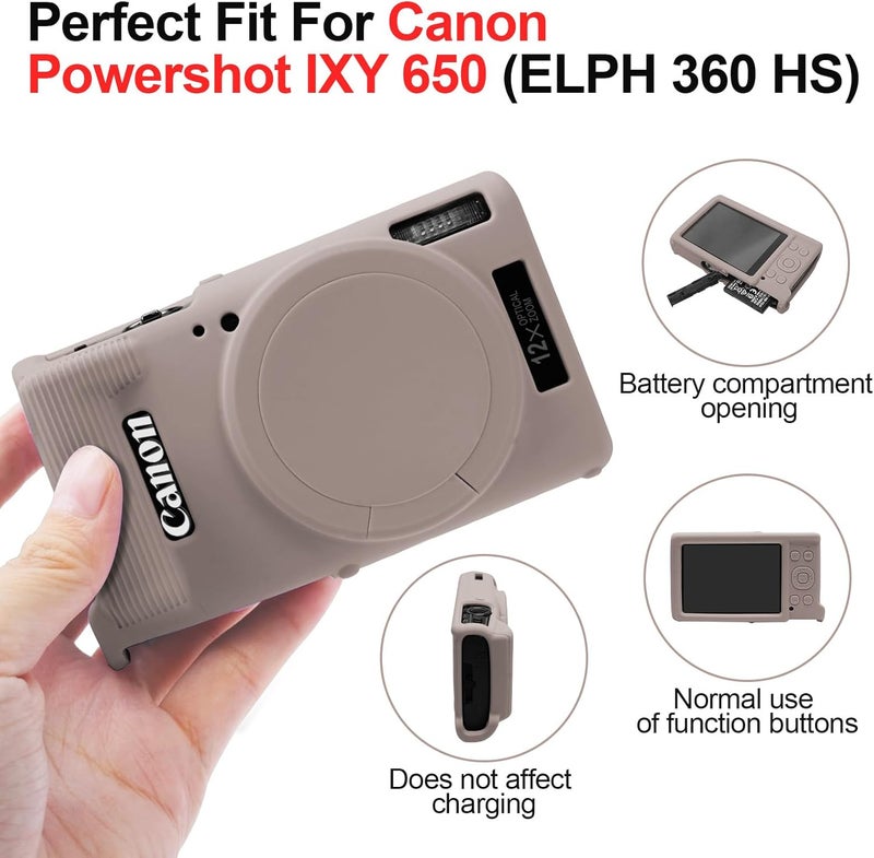 Easy Hood Case for Canon IXUS 285 HS/IXY 650/ELPH 360 Camera, Soft Silicone Camera Cover with Removable Lens Cap, Slim Fit Anti-Scratch Carrying Protective Case Camera Body Skin Sleeve (Tiffany Pink) - Image 5