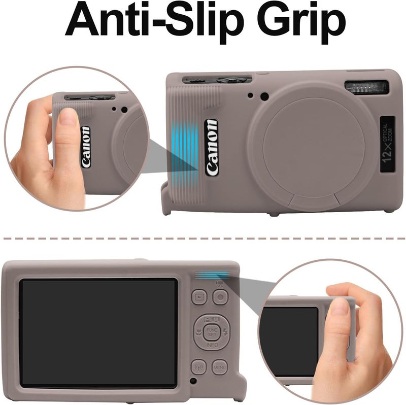 Easy Hood Case for Canon IXUS 285 HS/IXY 650/ELPH 360 Camera, Soft Silicone Camera Cover with Removable Lens Cap, Slim Fit Anti-Scratch Carrying Protective Case Camera Body Skin Sleeve (Tiffany Pink) - Image 4