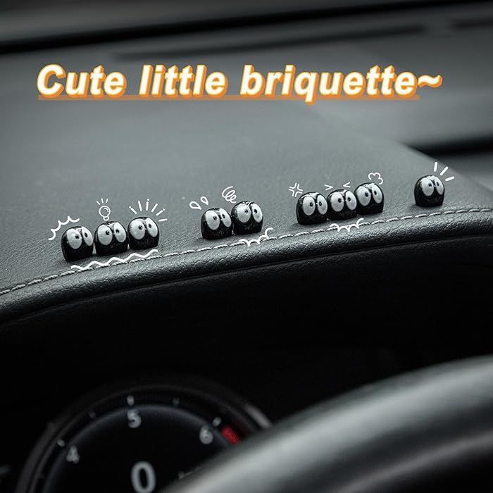Hifybaty Soot Sprite Car Rearview Mirror - 25 Pcs Cartoon Soot Sprites Accessories for Car Interior Decoration Dashboard Car Ornament Funny Gifts - Image 3