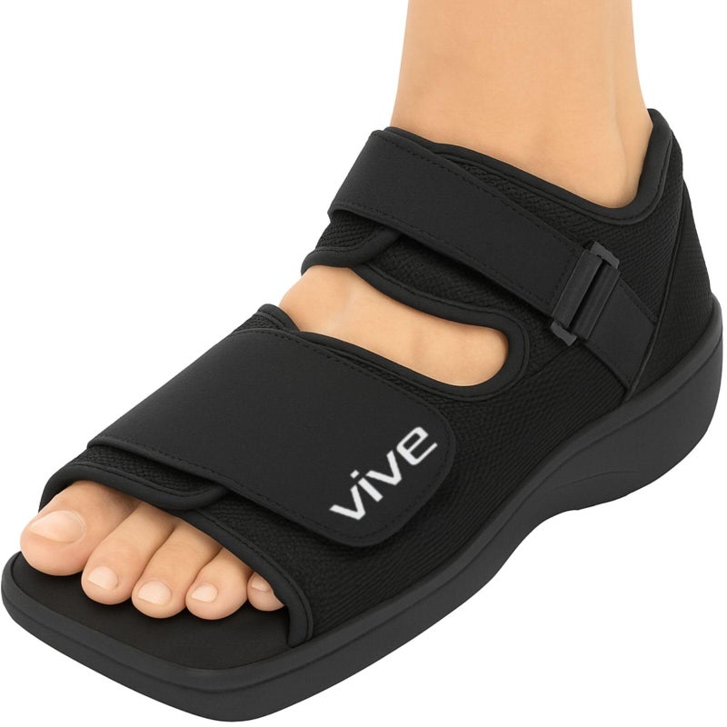 Vive Post Op Shoe Lightweight Medical Walking Boot with Adjustable Strap Orthopedic Recovery Cast Shoe for Post Surgery Fractured Foot Injured Toes Stress Fracture Sprains Left or Right Foot - Image 2