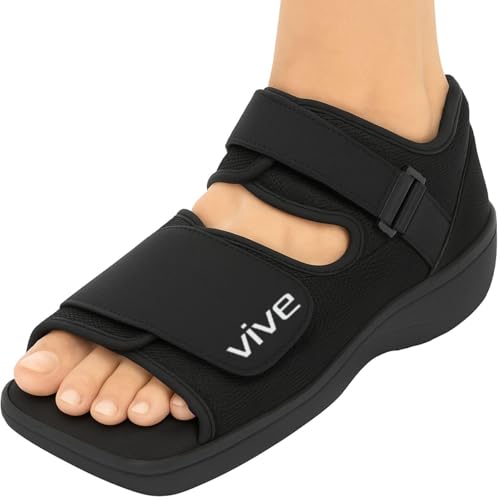 Vive Post Op Shoe Lightweight Medical Walking Boot with Adjustable Strap Orthopedic Recovery Cast Shoe for Post Surgery Fractured Foot Injured Toes Stress Fracture Sprains Left or Right Foot - Image 3