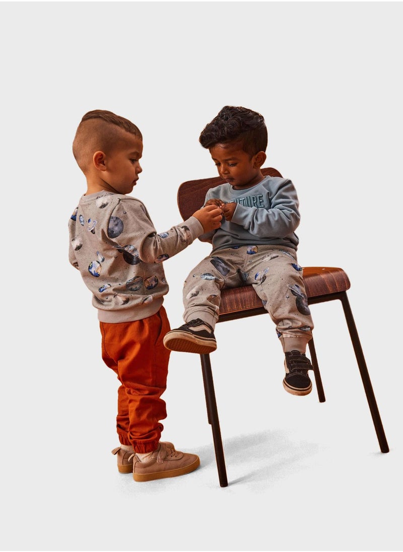 NAME IT - Kids Planet Print Sweatpants - Image 1
