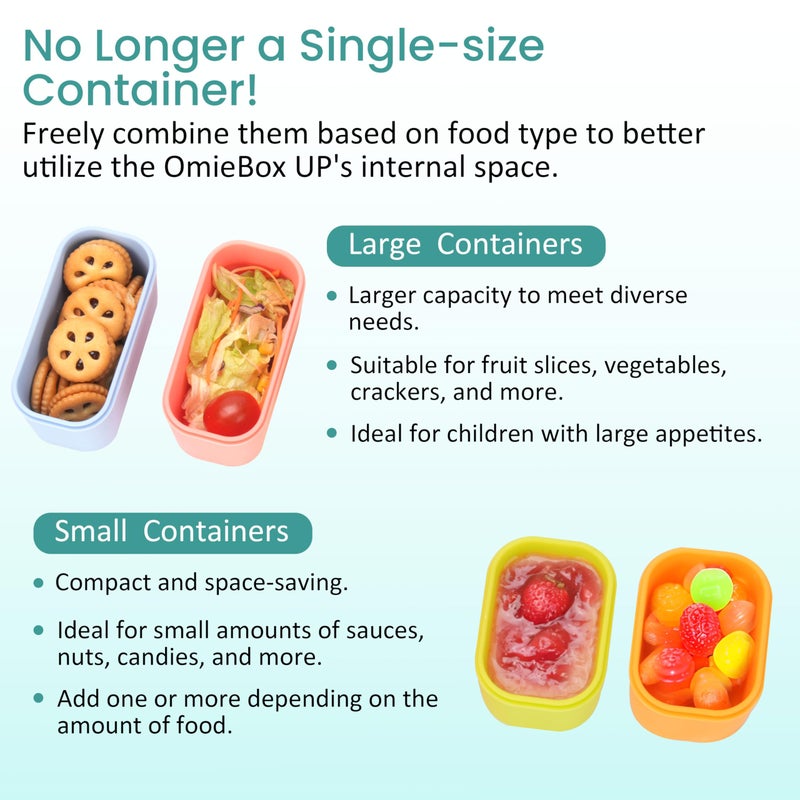Viotiin Dip Containers for OmieBox UP bento Box, 4 Pack Leakproof Salad Dressing Container To Go, Condiment Containers with Lids - Food Safe Silicone - 4.5 & 9 ounces - Image 5