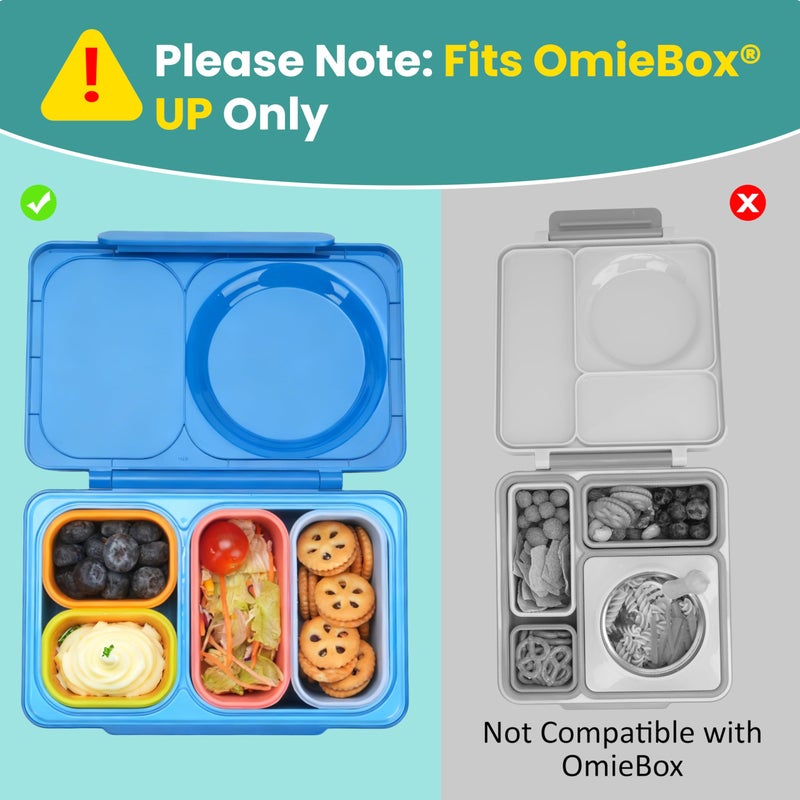 Viotiin Dip Containers for OmieBox UP bento Box, 4 Pack Leakproof Salad Dressing Container To Go, Condiment Containers with Lids - Food Safe Silicone - 4.5 & 9 ounces - Image 4