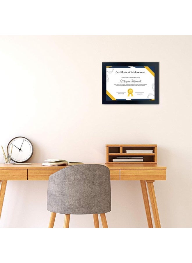Decorhills A4 Certificate Frame & Document Frame – Plexiglass Frame for Home & Office, Wall Mount & Tabletop Display, Portrait & Landscape, Durable PVC Frame Black, 21x29.7 cm - Image 4