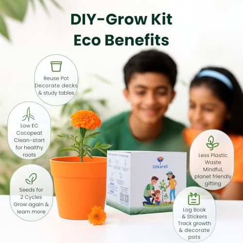 Utkarsh Seasonal Flower DIY Kit for Gifting | Best Return Gift on Kids Birthday Party | Eco-Friendly, Easy-to-Grow Kit for Home & Kitchen Gardening | Pack of 1 - Image 4