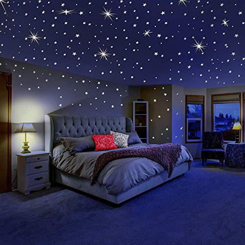 DreamKraft Glow in The Dark Galaxy of Stars Night Glow Stickers Redium Wall Sticker for Home Decor, Kid's Room Decor (Green, 5 Sheets) - Image 1