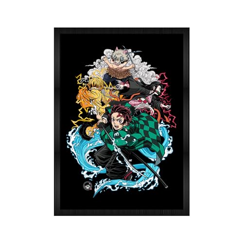 CodersParadise engineered wood Demon Slayer Wall Poster Frames|Aesthetic A4 Poster Frames For Home, Living Room, Bedroom and Office|Wall Frames Artworks|Hanging Theme Posters - Image 1