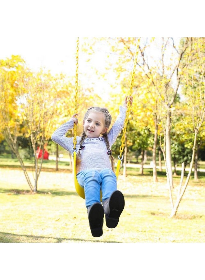 Toy Park Kids Flexible Swing Seat Heavy Duty 60" Chain Plastic Coated, Playground Swing Set Accessories For Kids & Adults With Snap Hooks, Safe And Comfortable - Yellow, 26 Cm - Image 3