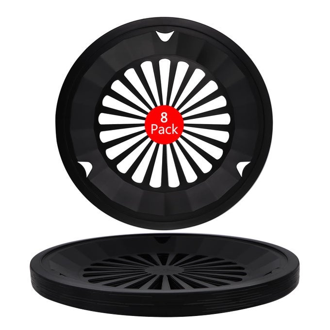 PAPER PLATE HOLDERS WITH SNAPIN GROOVES 105 INCH PLASTIC PAPER PLATE HOLDERS REUSABLE BLACK HEAVY DUTY SUPPORTS FOR PICNIC PARTY DINNER 8 PACKS