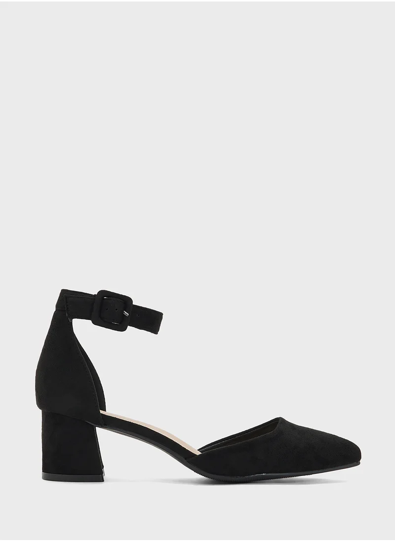 ELLA Low Heel Pump With Ankle Strap