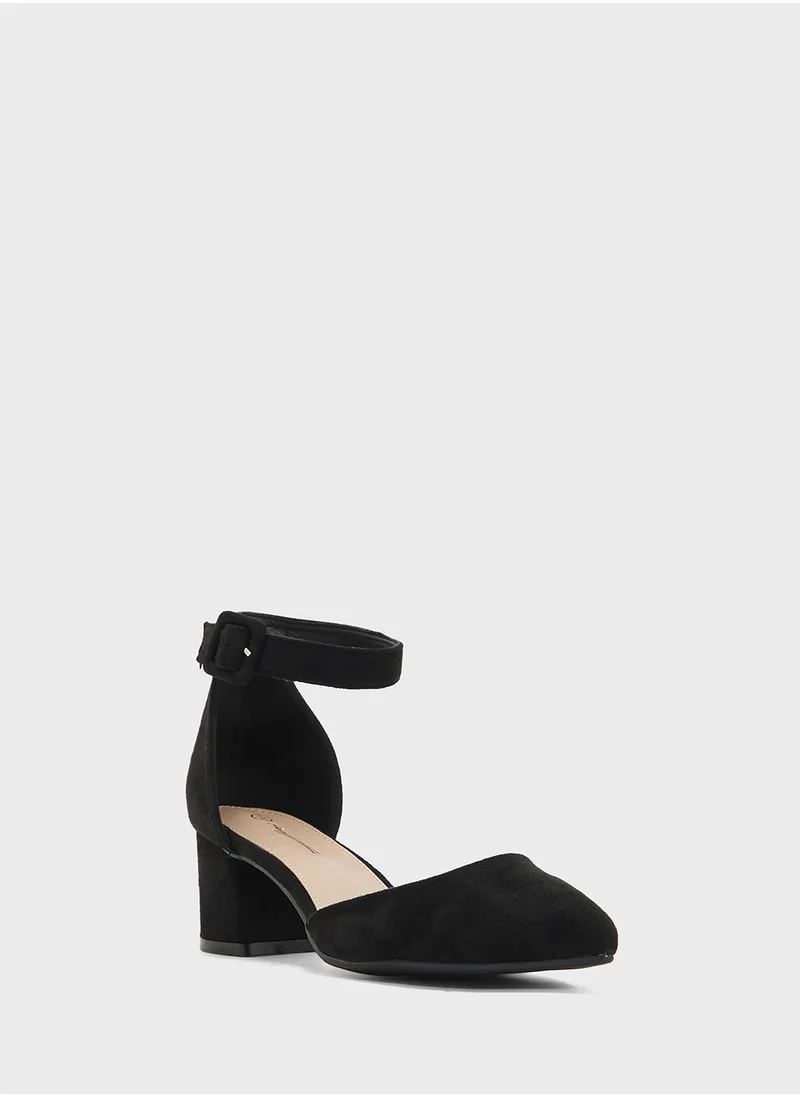 ELLA Low Heel Pump With Ankle Strap