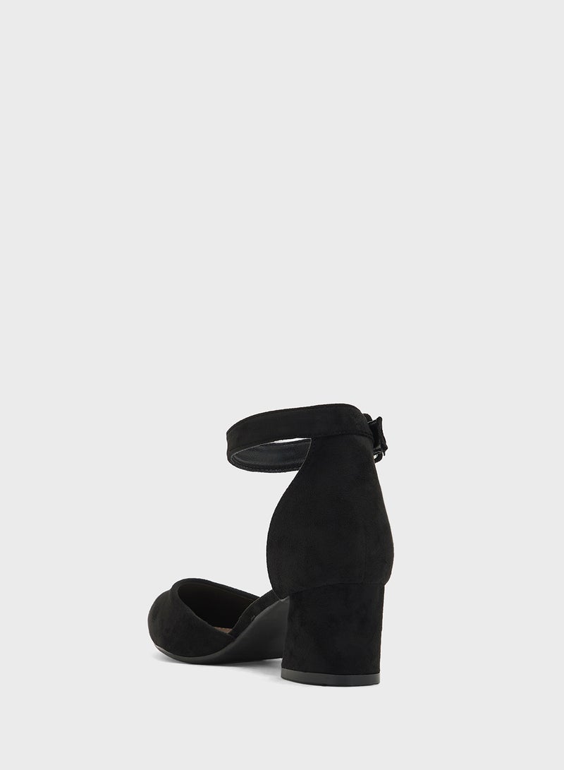 Anne Michelle Low Heel Pump With Ankle Strap - Image 3
