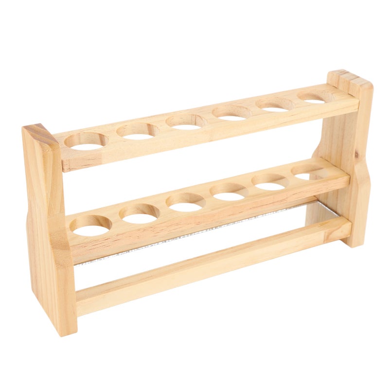 Wooden Test Tube Rack: 1.22in Heat Resistant Sturdy Wood - Freeze & High Pressure Cleanable Test Tube Holder for Laboratory, Home Lab and Work Space Organization - Image 2