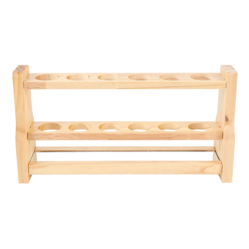 Wooden Test Tube Rack: 1.22in Heat Resistant Sturdy Wood - Freeze & High Pressure Cleanable Test Tube Holder for Laboratory, Home Lab and Work Space Organization - Image 1