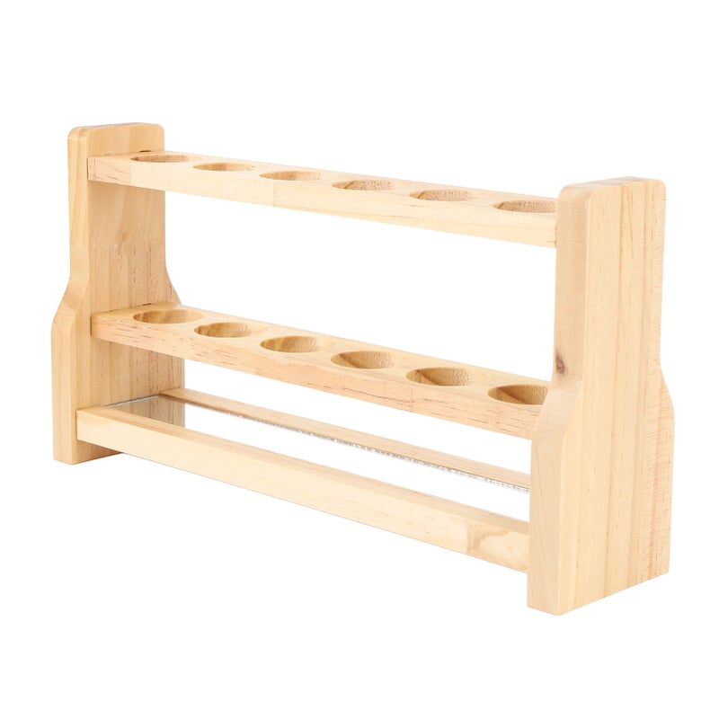 Wooden Test Tube Rack: 1.22in Heat Resistant Sturdy Wood - Freeze & High Pressure Cleanable Test Tube Holder for Laboratory, Home Lab and Work Space Organization - Image 4