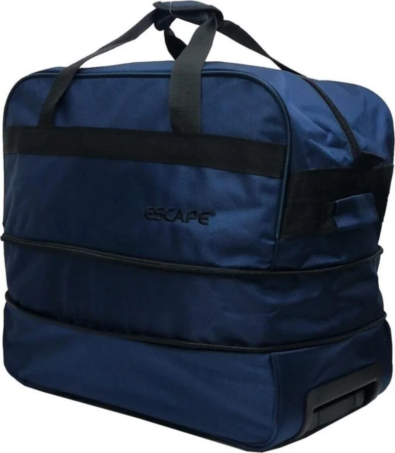 ESCAPE 203 Navy Blue Large Size Bellows Wheeled Travel Bag