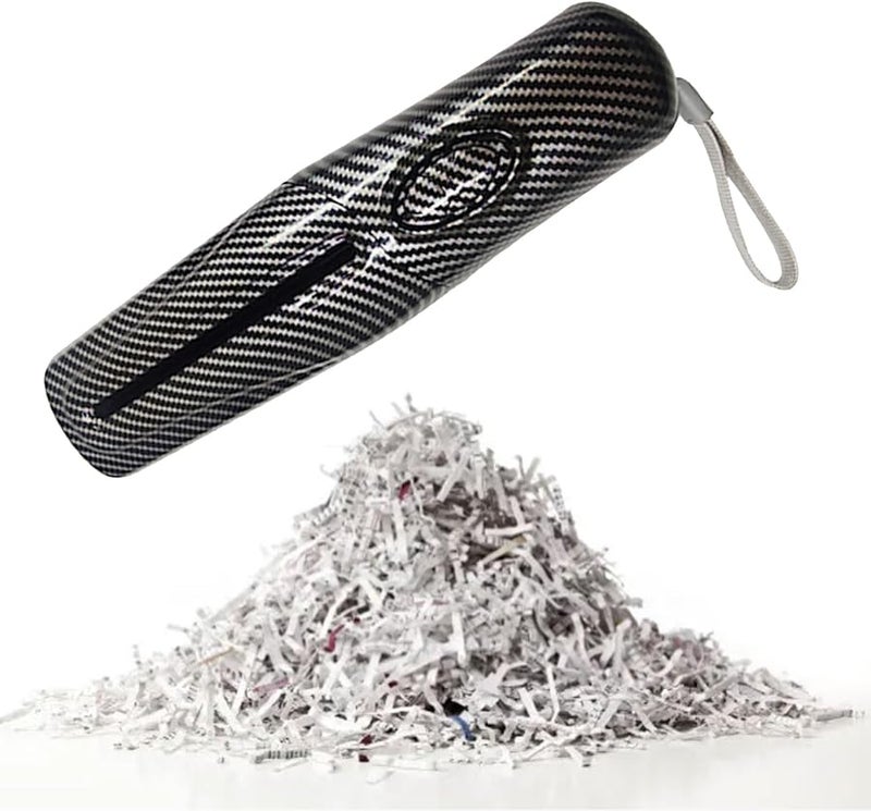 USB Portable Paper Shredder 4mm Shredding 2 Sheet Capacity Carbon Fiber Color Office - Image 3