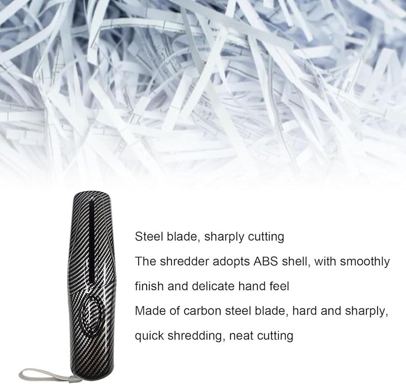 USB Portable Paper Shredder 4mm Shredding 2 Sheet Capacity Carbon Fiber Color Office - Image 5