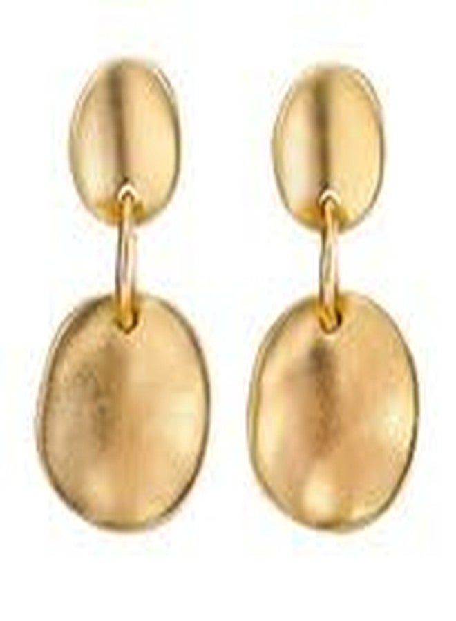 Uno de 50 UNOde50 SCALES Circle Drop Earrings, 18K Gold Plated - Image 4