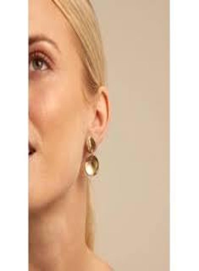 Uno de 50 UNOde50 SCALES Circle Drop Earrings, 18K Gold Plated - Image 2