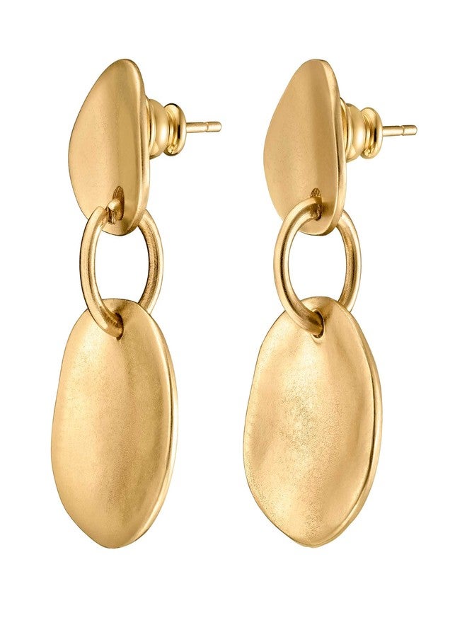 Uno de 50 UNOde50 SCALES Circle Drop Earrings, 18K Gold Plated - Image 1