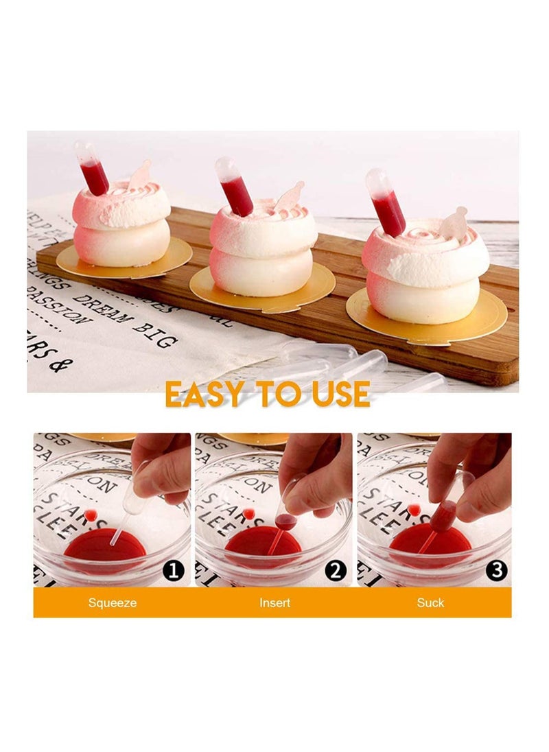 SYOSI - 200pcs 4ml Cupcake Pipettes, Mini Disposable Transfer Pipettes Squeeze Dropper Liquid Injector Pipettes for Jam, Strawberries, Cupcake, Chocolate, Birthday Party and Holiday Decoration - Image 1