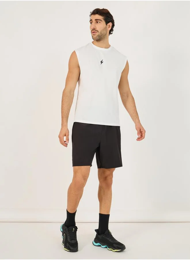 ستايلي Solid Stretchable Woven Shorts with Drawstring Detail