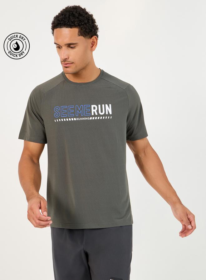 Styli Super Stretch Printed Training T-Shirt  - Image 1