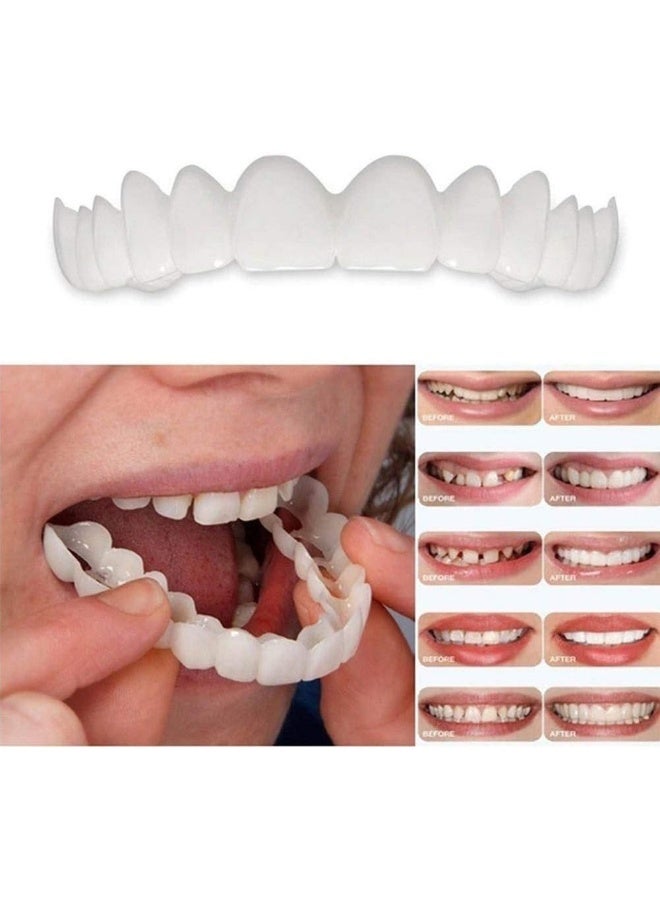 Generic 5 Pair Cosmetic Tooth, Top And Bottom Denture Fake Teeth Veneer, Snap in Dental Veneers Replacement Kit for Real Teeth  - Image 1