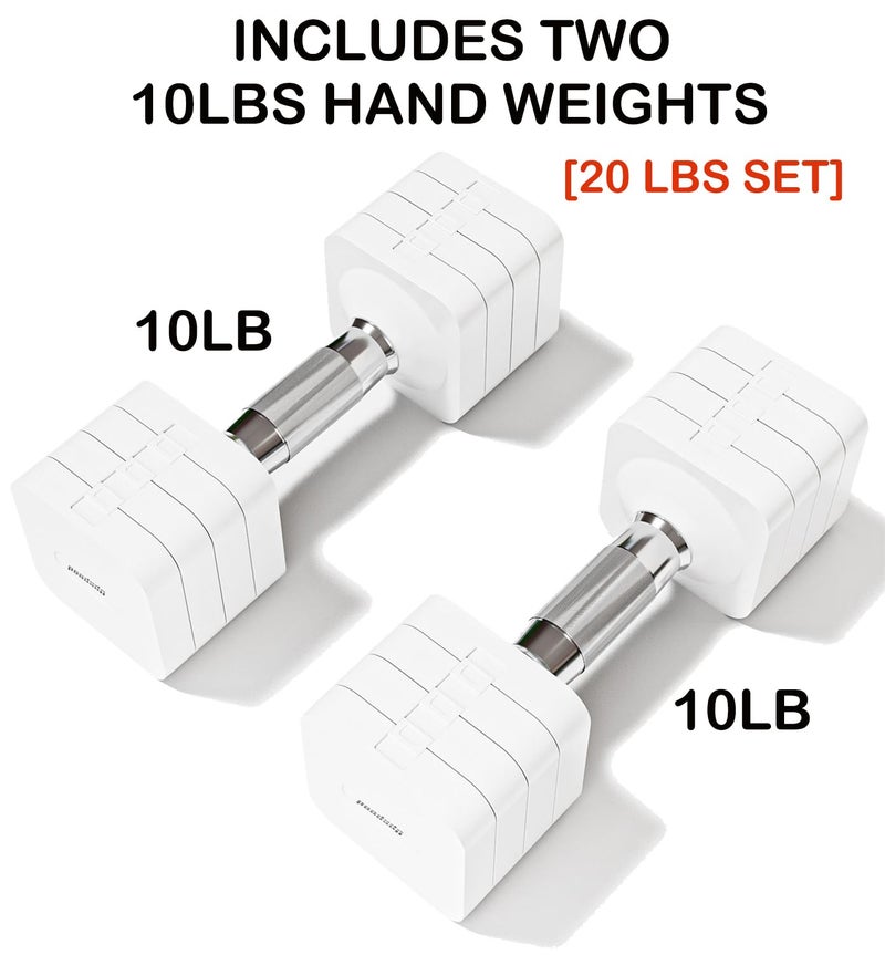 Upspeed 20LBS Adjustable Dumbbells Sets, 4 in 1 Free Weight Dumbbell Sets for Women Men Hand Weight Set Adjust Dumbbells Weights Set for Home Gym Exercise Workout Strength Training Equipments, White - Image 2
