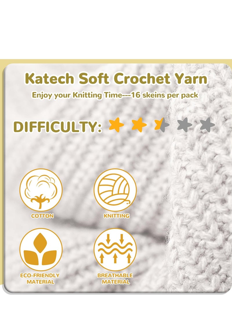 KASTWAVE Beginners Crochet Kit - 70 Pcs for Adults and Kids. Includes 16 Yarns, Crochet Hooks Set, Canvas Tote Bag. Complete Knitting  Crochet Supplies Kit(Black) - Image 4