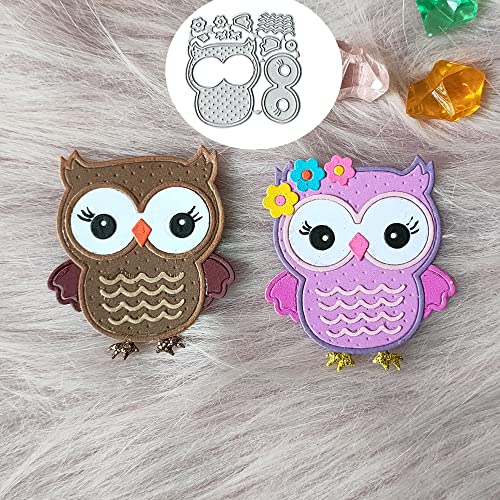 CoolifWang Couple Owls Cutting Die Cuts, DIY Crafts Template Couple Owls Scrapbook Cards Cutting Dies Cut Stencils for DIY Embossing Card Making Decorative Paper Dies Scrapbooking - Image 1