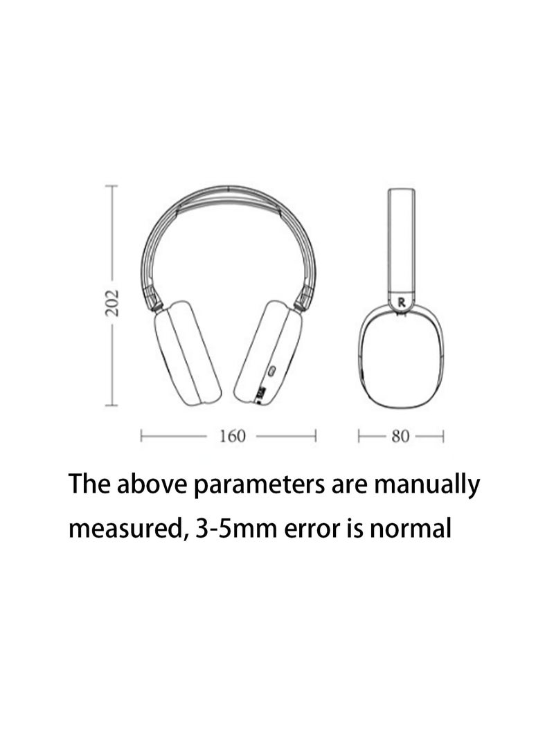 Wh280-Black Hybrid Active Noise Cancelling Headphones, Wireless Over-Ear Headphones, High-Resolution Audio, Heavy Bass, Multi-Function Plug-In Wireless High-Value Headphones, Customizable Via App  - Image 2
