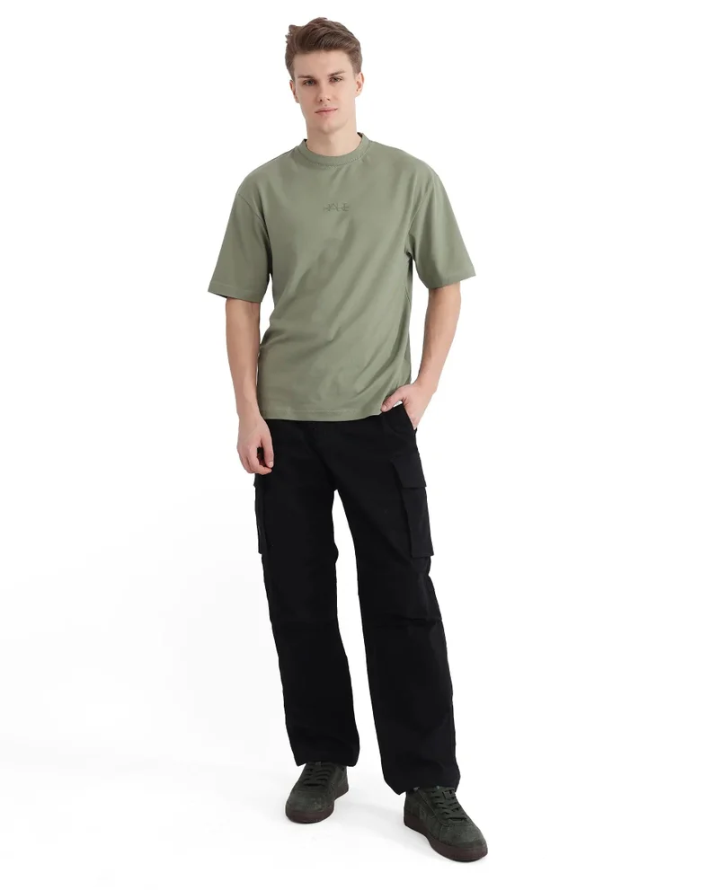 Rare Rabbit Men's Solid Oversized T-Shirt