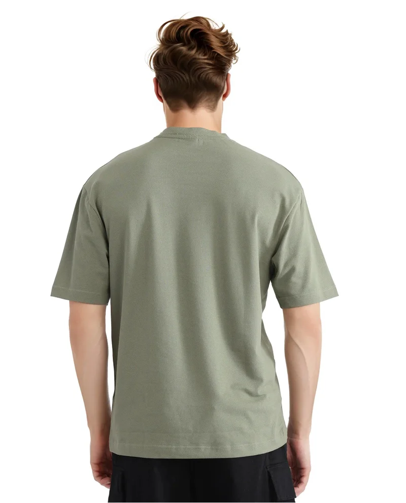 Rare Rabbit Men's Solid Oversized T-Shirt