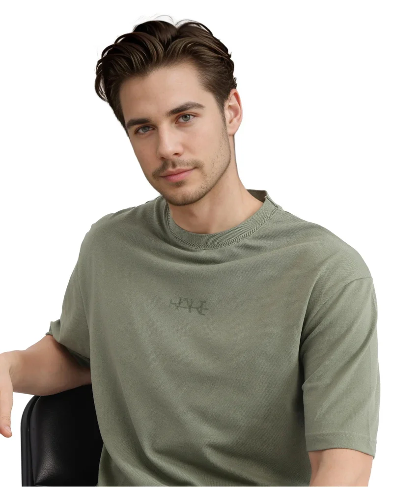 Rare Rabbit Men's Solid Oversized T-Shirt