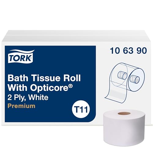 Tork OptiCore Midsize Toilet Paper Roll White T11 Premium 2ply 36 x 800 sheets 106390 - Image 2