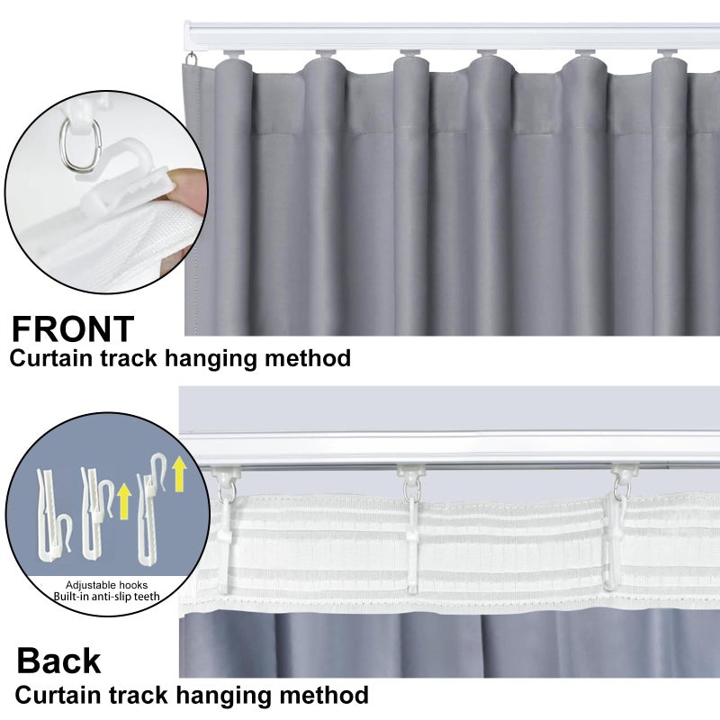 Cbsroro Room Divider Blackout Curtain Track Curtains Wall Dividers Panels Screen for Living Rooms Bedroom Office Privacy Partition Separation, W100 Ã— L96 Inch,1 Panel, Light Grey - Image 5