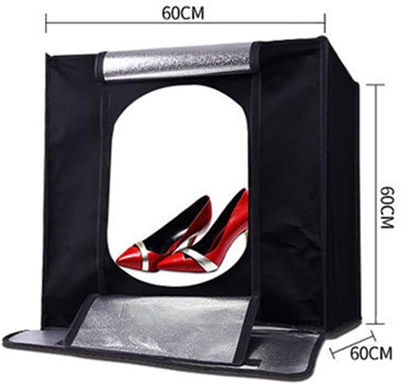 Photo Studio Light Box Kit 24x24x24 Inches/60cm Professional Light Box Adjustable Brightness Foldable Portable 144 LED Light Beads with 3 Background - Image 2