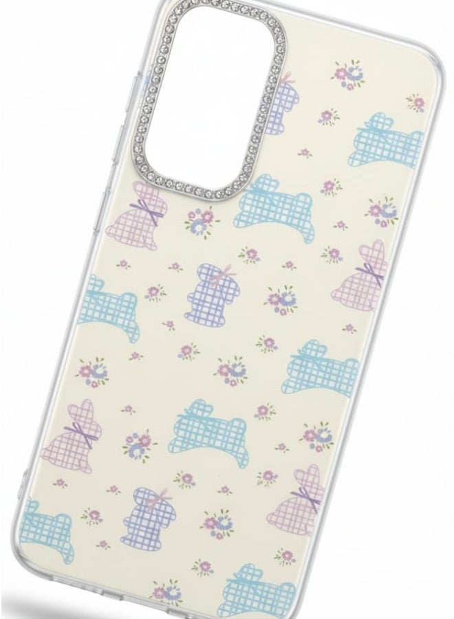 A premium case for Samsung A17 featuring cute bunnies and flowers - Image 2